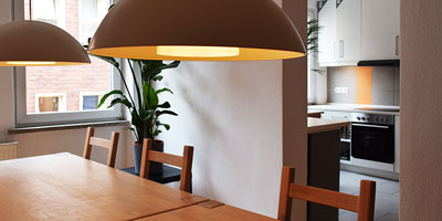 Esszimmer und Kueche in unterer Etage